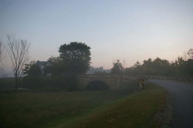 Salt Fork S-Bridge, as seen from the west, at dawn image. Click for full size.