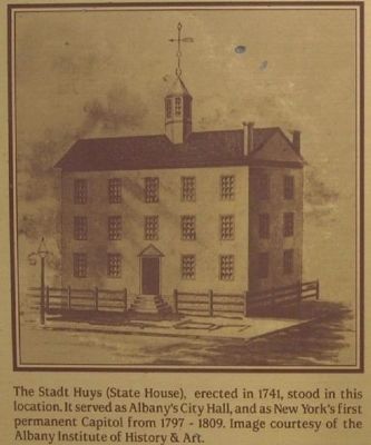 Detail of Marker Showing old State House image. Click for full size.