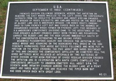 September 16, 1862 (Continued) Marker image. Click for full size.