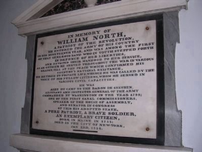 William North Plaque image. Click for full size.