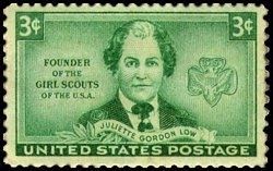 A stamp in honor of Juliette Gordon Low image. Click for full size.