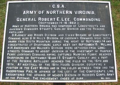 Army of Northern Virginia Marker. Click for full size. Army of Northern Virginia Marker image. Click for full size.
