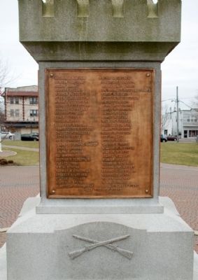 Plaque of Veterans' Names over Army Infantry Branch Insignia image. Click for full size.
