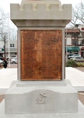 Plaque of Veterans' Names over Navy Insignia image. Click for full size.