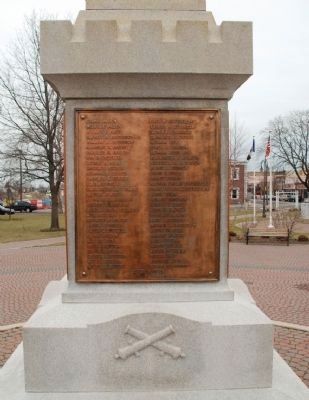 Plaque of Veterans' Names Over Army Field Artillery Branch Insignia image. Click for full size.