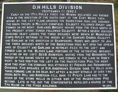 D.H. Hill's Division Marker. Click for full size. D.H. Hill's Division Marker image. Click for full size.