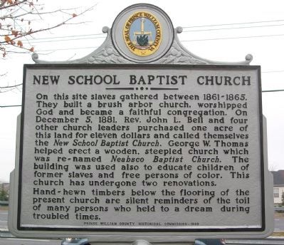 New School Baptist Church Marker image. Click for full size.
