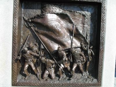 Detail of Irish Brigade Monument on Bloody Lane image. Click for full size.