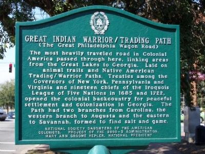 Great Indian Warrior / Trading Path (The Great Philadelphia Wagon Road) Marker. Click for full size. Great Indian Warrior / Trading Path (The Great Philadelphia Wagon Road) Marker image. Click for full size.