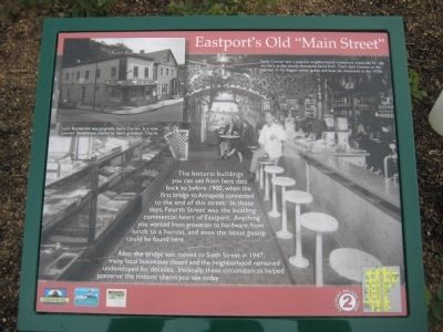 Eastport's Old "Main Street" Marker. Click for full size. Eastport's Old "Main Street" Marker image. Click for full size.