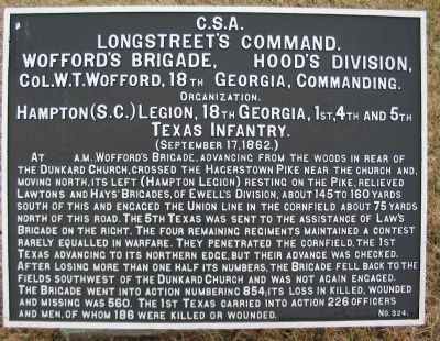Longstreet's Command Marker. Click for full size. Longstreet's Command Marker image. Click for full size.