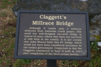 Claggett's Millrace Bridge Marker image. Click for full size.