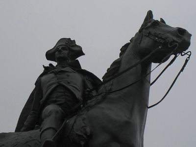 Closeup of "Mad" Anthony Wayne statue image. Click for full size.