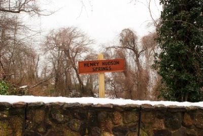 Wooden Sign on Top of Stonework that Identifies Springs from the Road. Click for full size. Wooden Sign on Top of Stonework that Identifies Springs from the Road image. Click for full size.