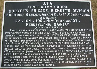 First Army Corps Marker. Click for full size. First Army Corps Marker image. Click for full size.