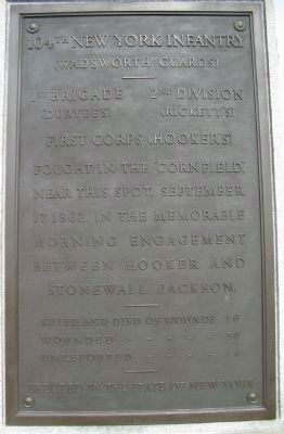 104th New York Infantry Marker. Click for full size. 104th New York Infantry Marker image. Click for full size.