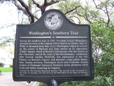 Washington's Southern Tour Marker. Click for full size. Washington's Southern Tour Marker image. Click for full size.