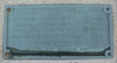 27th Indiana Infantry Monument Inscription image. Click for full size.