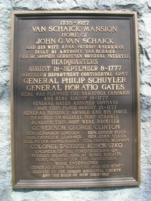 Van Schaick Mansion marker - Cohoes, New York image. Click for full size.