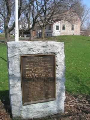 Van Schaick marker with Mansion in Background image. Click for full size.