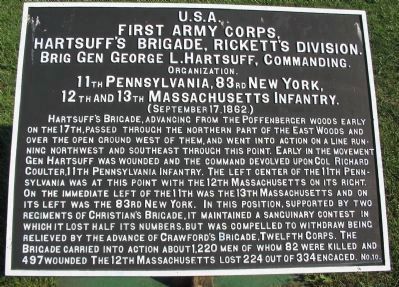 Hartsuff's Brigade Tablet. Click for full size. Hartsuff's Brigade Tablet image. Click for full size.