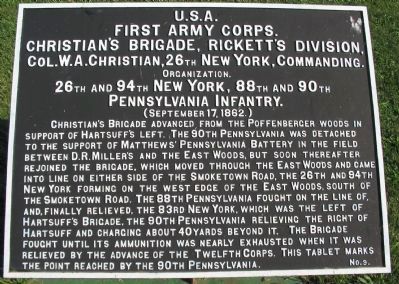 First Army Corps Marker. Click for full size. First Army Corps Marker image. Click for full size.
