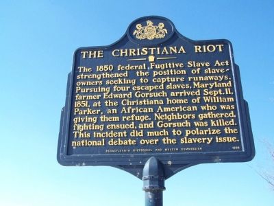 The Christiana Riot Marker image. Click for full size.