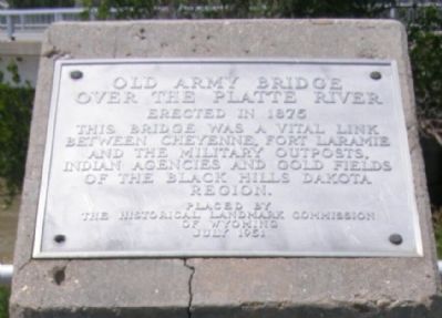 Old Army Bridge Over the Platte River Marker image. Click for full size.