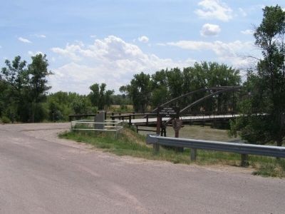 Looking from Hwy 160 towards the marker & bridge. Click for full size. Looking from Hwy 160 towards the marker & bridge image. Click for full size.