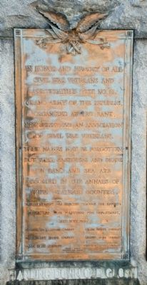 Monument Dedication Plaque (center) image. Click for full size.