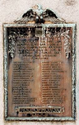 World War II Roll of Honor - Added to right side of Monument in 1947 image. Click for full size.