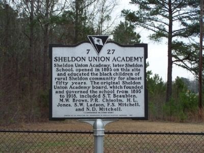 Sheldon Union Academy Marker </b><i>Front</i> image. Click for full size.