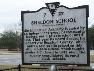 Sheldon Union Academy Marker </b><i>Reverse</i> image. Click for full size.