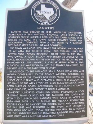 Langtry Marker. Click for full size. Langtry Marker image. Click for full size.