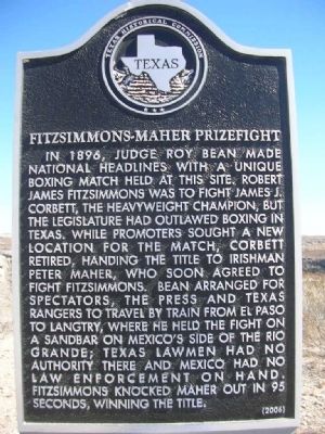 Fitzsimmons-Maher Prizefight Marker image. Click for full size.