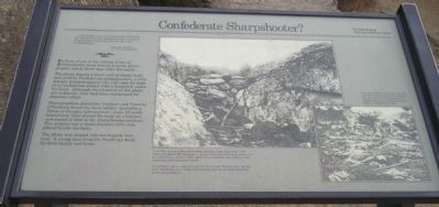 Confederate Sharpshooter Marker in Devil's Den. image. Click for full size.