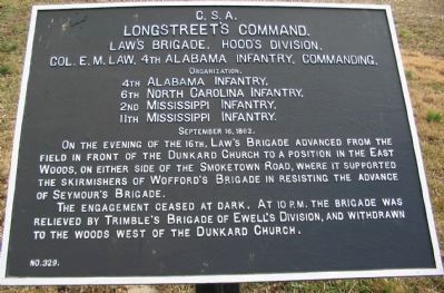 Longstreet's Command Marker. Click for full size. Longstreet's Command Marker image. Click for full size.
