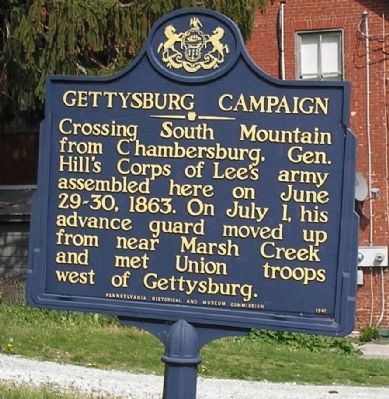 Gettysburg Campaign Marker in Cashtown image. Click for full size.