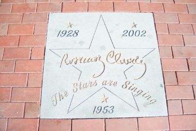"Rosie" Clooney also known as "The Girl Singer..." Star in front of Russell Theater image. Click for full size.