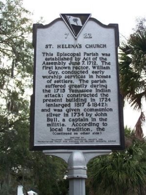 St. Helena's Church Marker </b>(front) image. Click for full size.