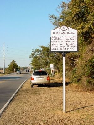 Hurricane Hazel Marker. Click for full size. Hurricane Hazel Marker image. Click for full size.