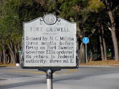 Fort Caswell Marker. Click for full size. Fort Caswell Marker image. Click for full size.