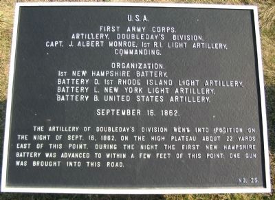 First Army Corps Marker. Click for full size. First Army Corps Marker image. Click for full size.