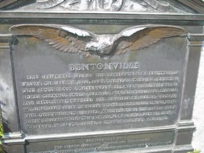 Bentonville Memorial. Click for full size. Bentonville Memorial image. Click for full size.