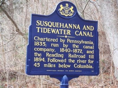 Susquehanna and Tidewater Canal Marker. Click for full size. Susquehanna and Tidewater Canal Marker image. Click for full size.