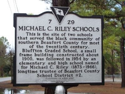 Michael C. Riley Schools Marker...Front image. Click for full size.