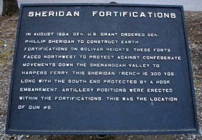Sheridan Fortifications Marker. Click for full size. Sheridan Fortifications Marker image. Click for full size.