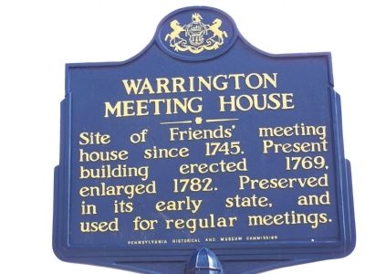 Warrington Meeting House Marker. Click for full size. Warrington Meeting House Marker image. Click for full size.