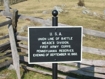 Union Line of Battle Marker. Click for full size. Union Line of Battle Marker image. Click for full size.