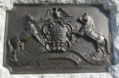 State Crest on the Right Side of Monument. Click for full size. State Crest on the Right Side of Monument image. Click for full size.